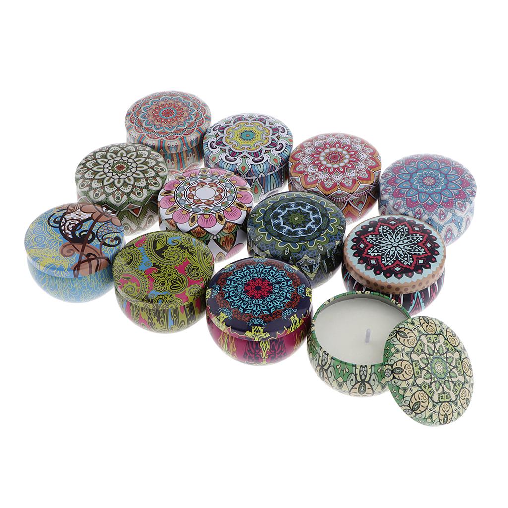 12pcs National Style Scented Candle Natural Soy Wax Portable Candle