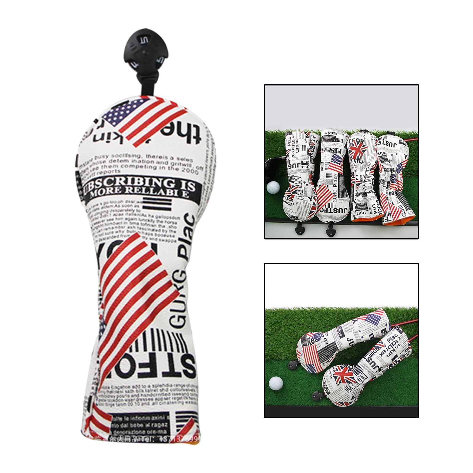 2x Durable PU Golf wood top Cover Golf Club Headcover for Travel Golf Club