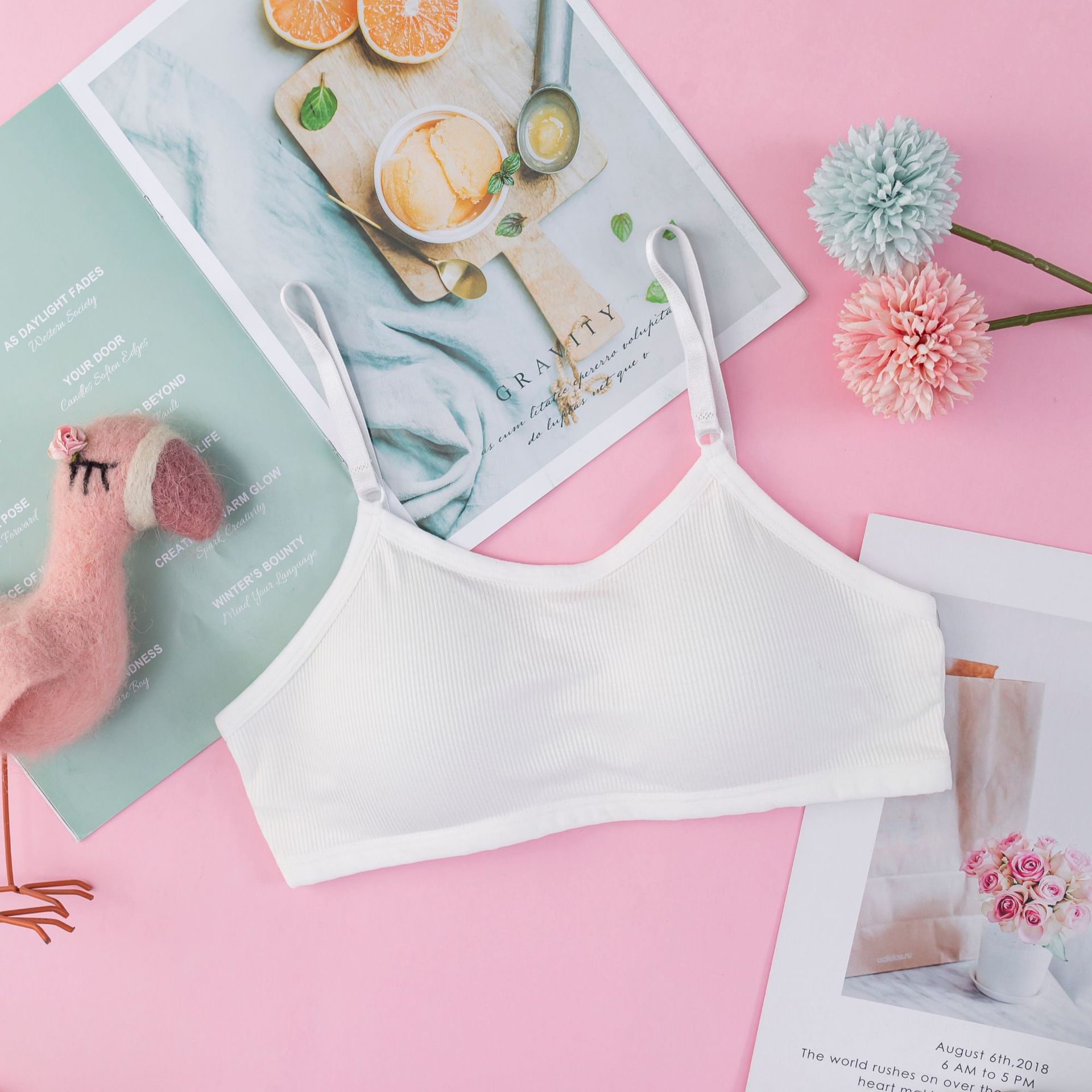 Áo Lót Nữ Cotton Tăm Mút Liền Cài Sau 2 Móc 6934 – Áo Lá Học Sinh Không Gọng, Êm Ái Thoáng Mát