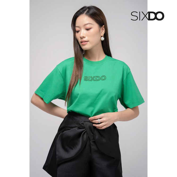 Áo phông chữ thêu SIXDO thời trang nhiều màu