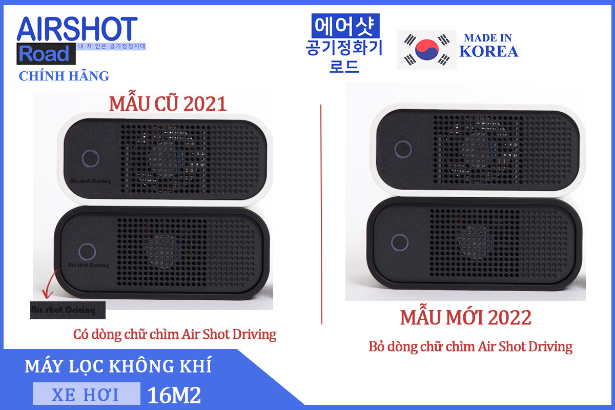 Máy lọc không khí ô tô Airshot Road | Sản phẩm chính hãng Hàn Quốc | Sử dụng công nghệ đèn LED UV khử trùng mạnh mẽ