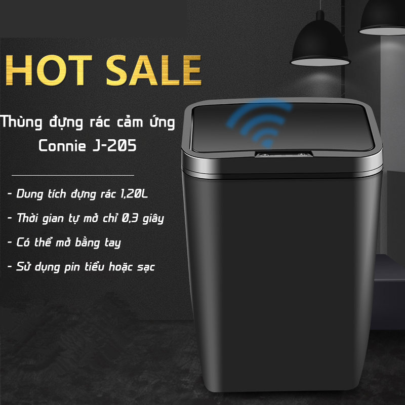 Thùng đựng rác cảm biến tự đóng mở cao cấp TORSOM TZL-12 sang trọng sạch sẽ tiện dụng