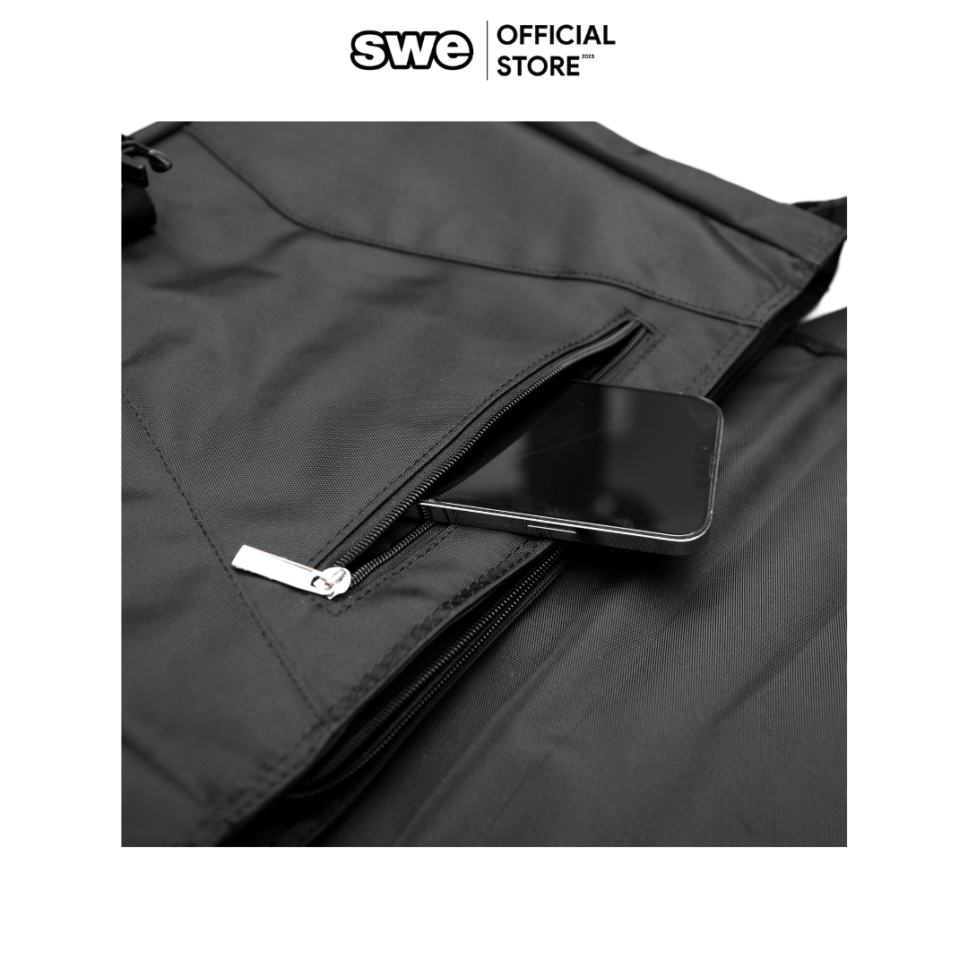 Túi đeo chéo nam nữ unisex SWE MESSENGER BAG  canvas đen phong cách hiện đại - Thương hiệu SWE VN