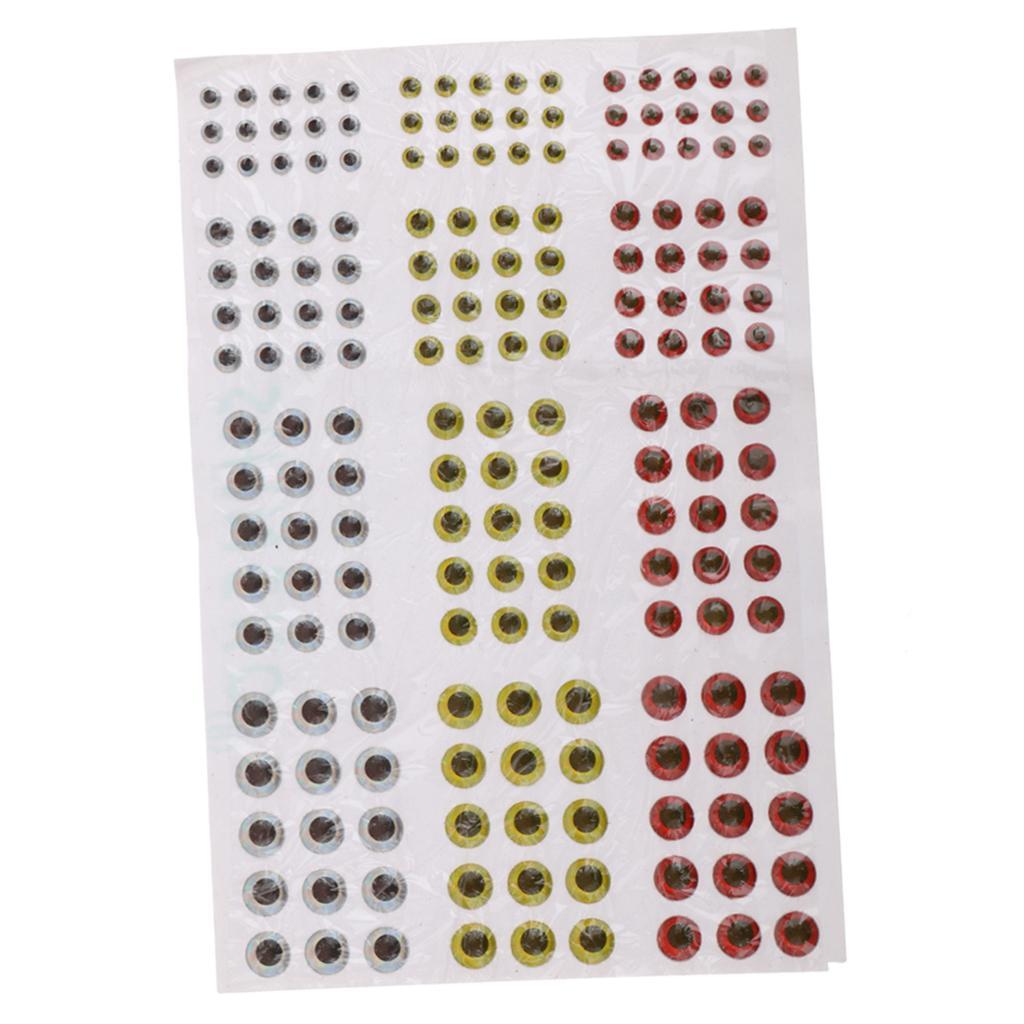 Lot 183pcs 2D Holographic Outdoor Fishing Lure Eyes, Fly Tying, Jigs, Crafts