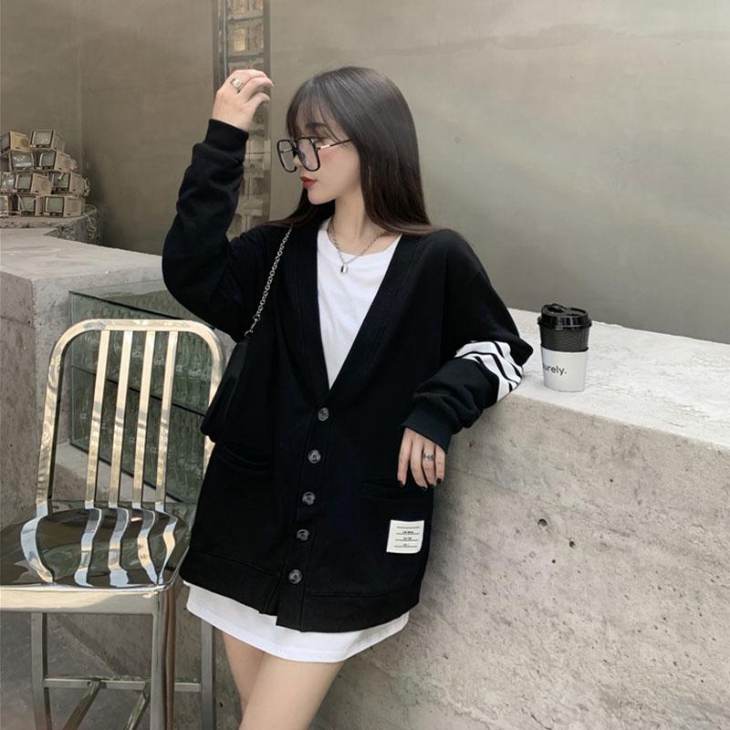 Áo Cardigan Kẻ vạch tay phong cách Ulzzang Hàn Quốc tay dài chất nỉ cotton mềm mịn cá tính CoolZ C020