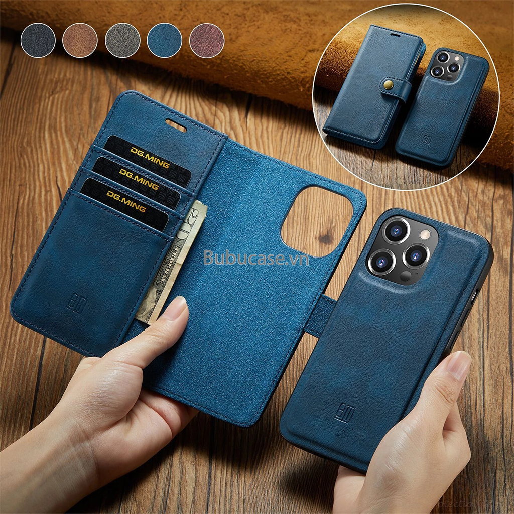 Bao Da Cho Iphone Cao Cấp 2 In 1 - Có Thể Tách Rời Bao Da Và Ốp Lưng Cho 12 Mini/ 12/ 12 Pro/ 12 Promax/ 13/ 13 Pro/ 13 Promax