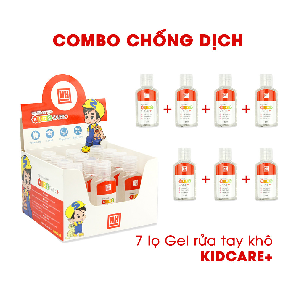 [COMBO 7 SẢN PHẨM] Gel rửa tay khô Hồng Hà Kids care+ 50ml (8201)