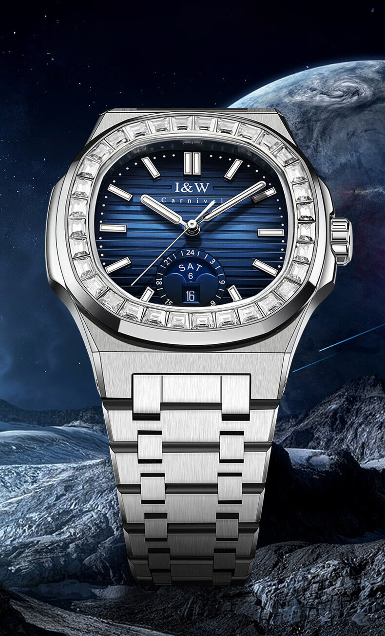 Đồng hồ nam chính hãng IW CARNIVAL IW735G-1 Kính sapphire ,chống xước ,Chống nước 50m ,Bảo hành 24 tháng,Máy cơ ,dây kim loại thép 316L không gỉ, thiết kế đơn giản dễ đeo