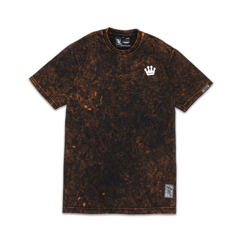 Áo Thun Wash Unisex Màu Nâu Đậm Gắn Vương Miện TeeHolic - THS