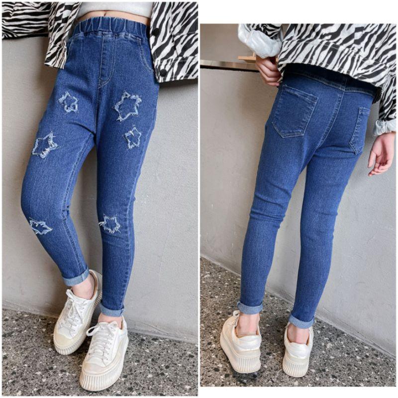 Quần jeans mềm co dãn size đại cho bé gái 24-35kg