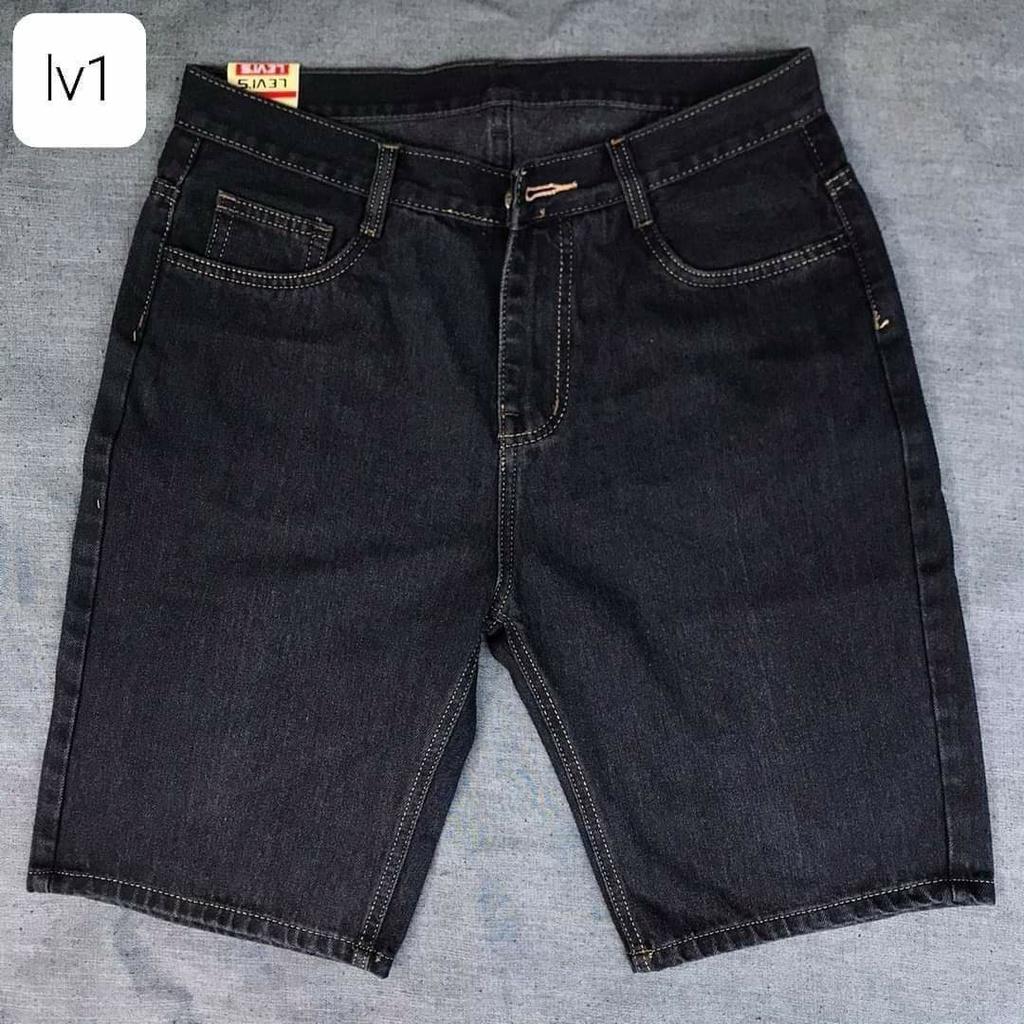 Quần Short Jean Nam Phom Xuông Không Co Dãn Bền Màu Không Lỗi Thời Phù Hợp Nhiều Lứa Tuổi