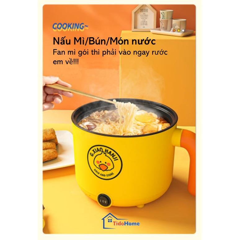 Nồi điện mini VỊT VÀNG 2 tầng đa năng nấu cơm lẩu cháo chiên xào dung tích 1,8L loại tốt GT16