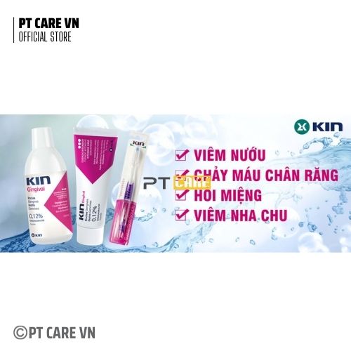 Combo Nước Súc Miệng Và Kem Đánh Răng Kin Gingival 250ml/75ml Ngăn Ngừa Viêm Nướu