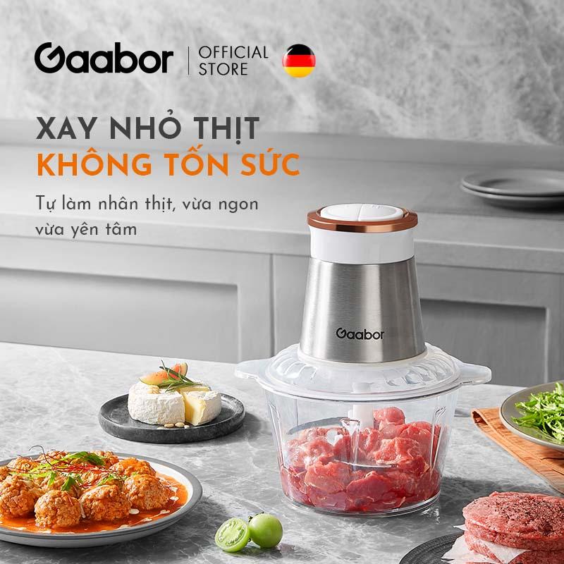 Máy xay thịt thực phẩm đa năng GAABOR GJ-M20B 2L (Inox - Tô Thủy Tinh) - thép không gỉ - Hàng chính hãng