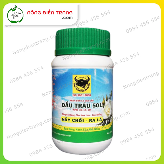 Bộ 04 sản phẩm phân bón Đầu Trâu NPK 501, 701, 901 và MK.ROOT - Chai 100g - Kích thích ra rễ cực mạnh, tăng trưởng, ra hoa, dưỡng hoa và đậu trái hiệu quả VTNN Nông Điền Trang