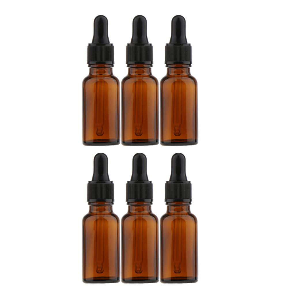 6 Ly Thủy Tinh Rỗng Chai Nhỏ Giọt Mắt Chai Tinh Dầu Nước Hoa Pipette Lọ