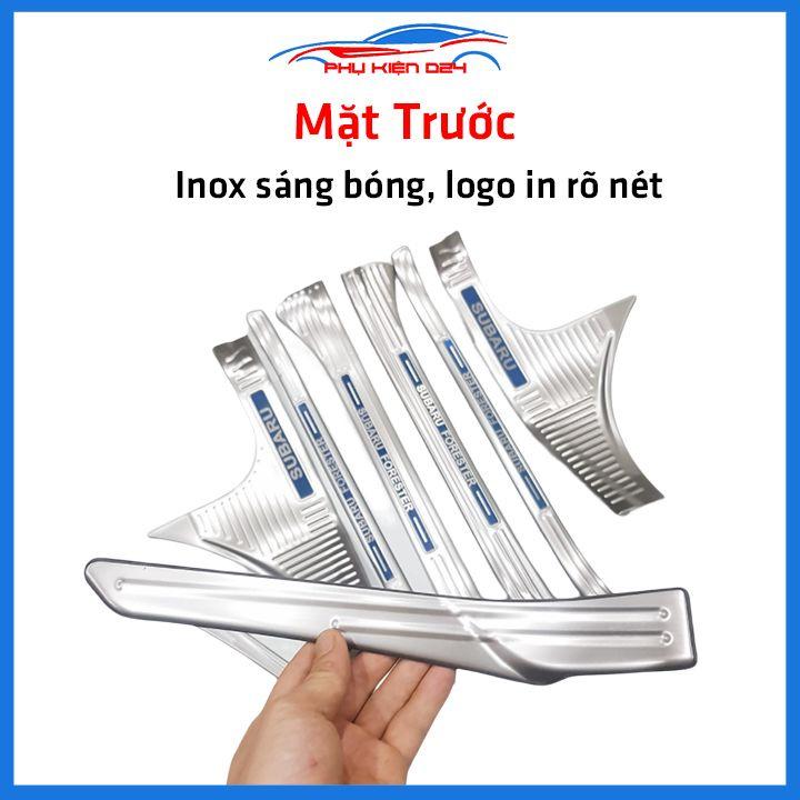 Bộ ốp bậc cửa trong ngoài nẹp bước chân Subaru Forester Inox chống trầy trang trí xe