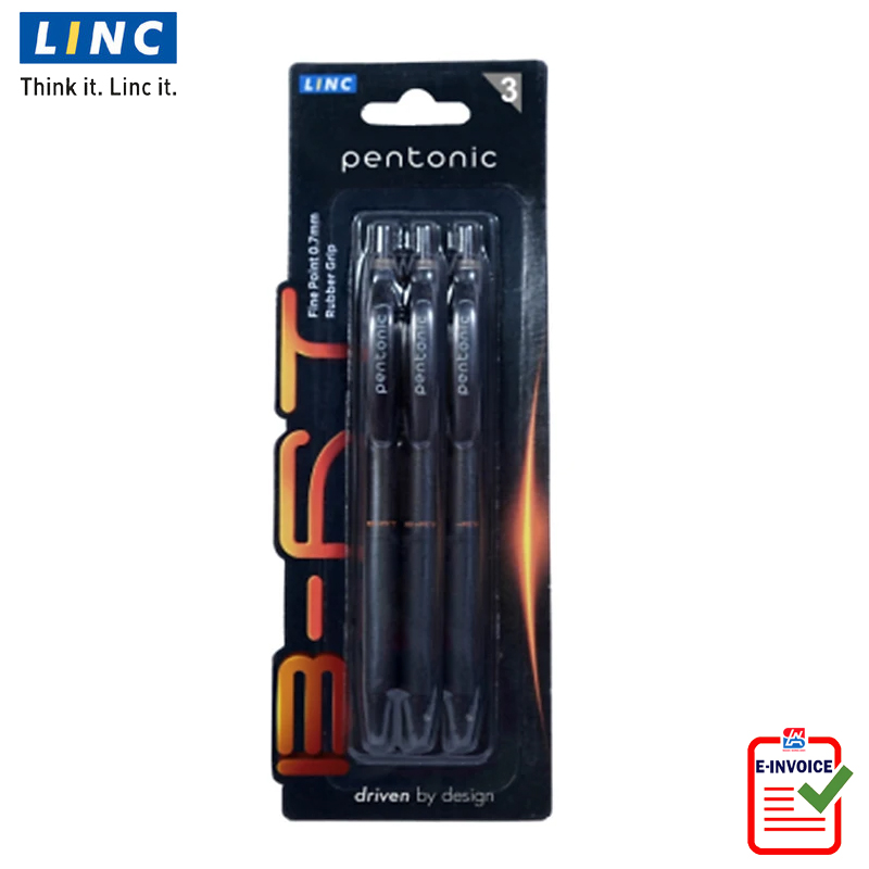 Bút bi LINC Pentonic BRT 4007 - Ngòi 0.7mm- Vỉ 3 chiếc cùng màu