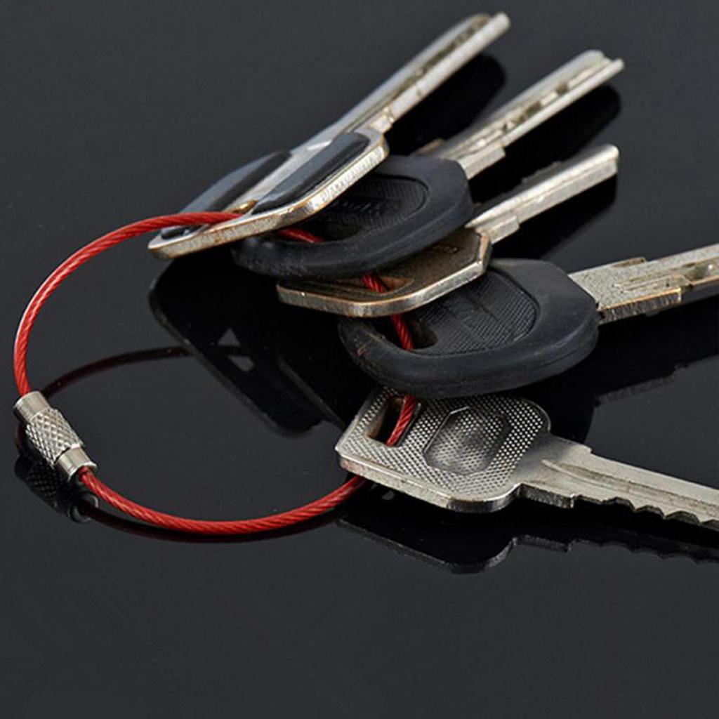 10Pcs Cable Wire Loop Luggage Tag Loops Stainless Steel Wire Straps black
