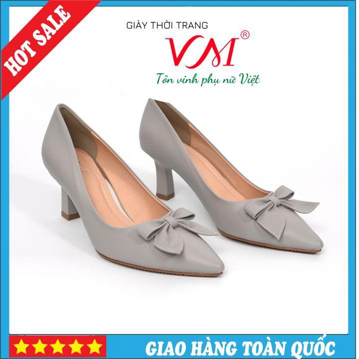 Giầy Cao Gót 5 Phân, Màu Ghi, Mũi Nhọn Thanh Lịch - HT16A.5F.Ghi(V)