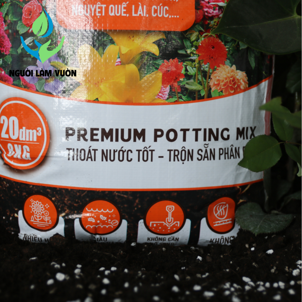 Giá thể trồng hoa cao cấp - không mùi hôi - say hoa - lên màu đẹp 8kg thương hiệu FICOCO