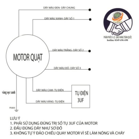 Motor quạt hơi nước 60w trục 12 quay ngược quay xuôi 3 tốc độ, dây đồng 100%