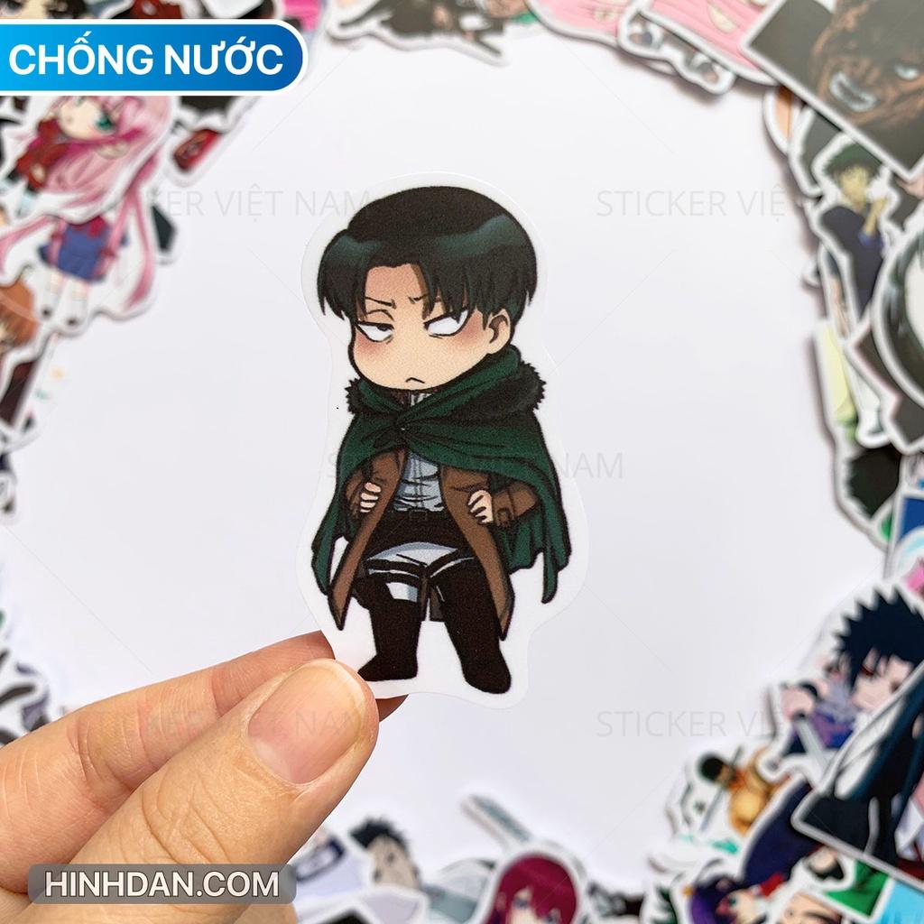 Sticker in hình ANIME Các nhân vật nổi tiếng Luffy, Zoro, Saitama, Levi Ackerman, Ichigo Kurosaki. . . chống nước