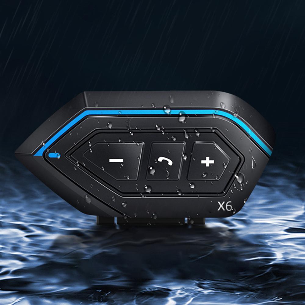 X6 Motorcycle Helmet BT 5.0 Headset Auto Answering Connecting 2 Phones Noise Reduction 40mm Driver Unit