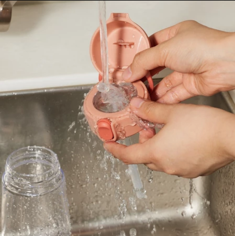 Bình nước nhựa LocknLock Little Luv Switch cap tritan straw cup HAP918 có ống hút dung tích 410ml - 2 Màu