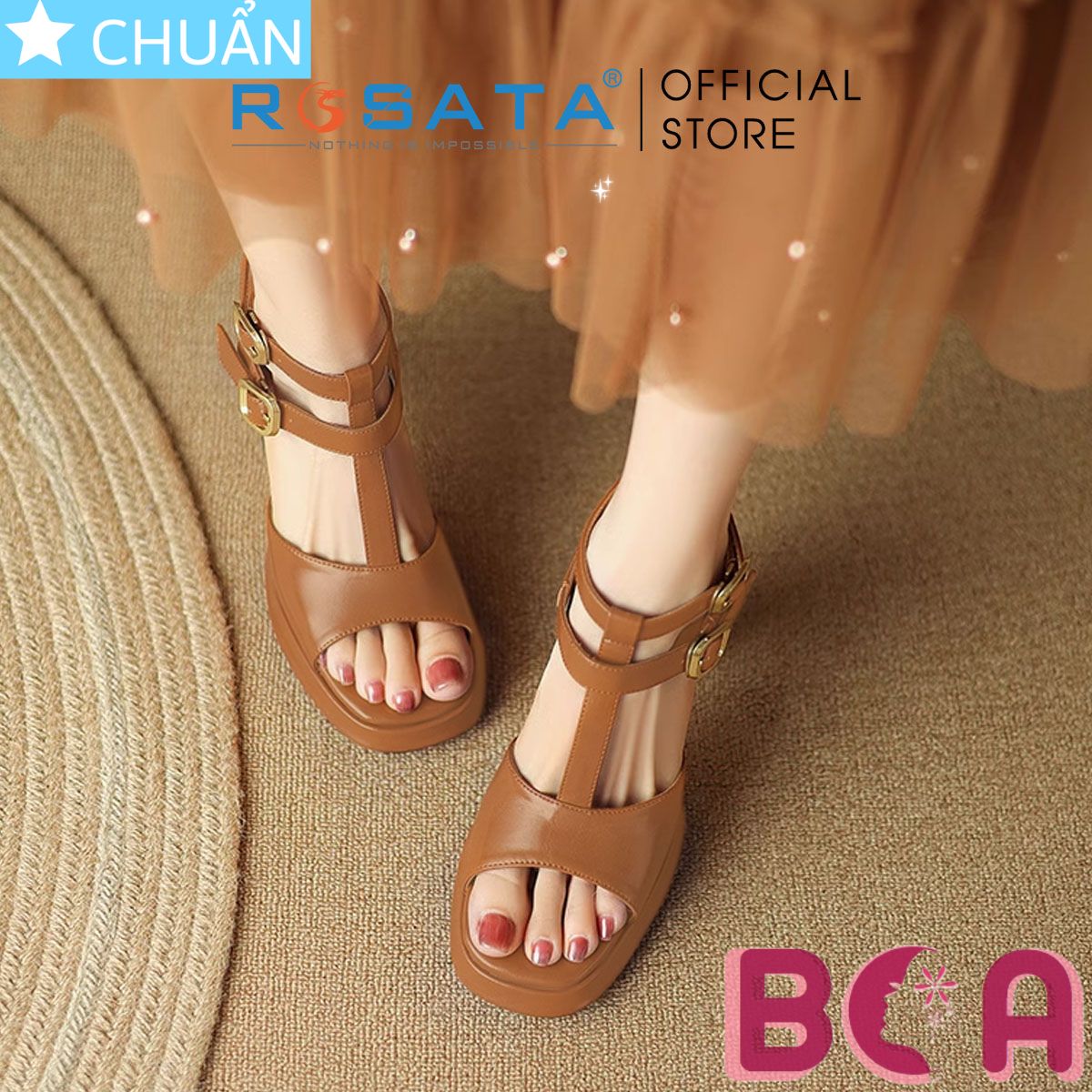 Sandal chiến binh cao gót 8p RO648 ROSATA tại BCASHOP thiết kế năng động, trẻ trung, thể hiện cá tính và đẳng cấp riêng