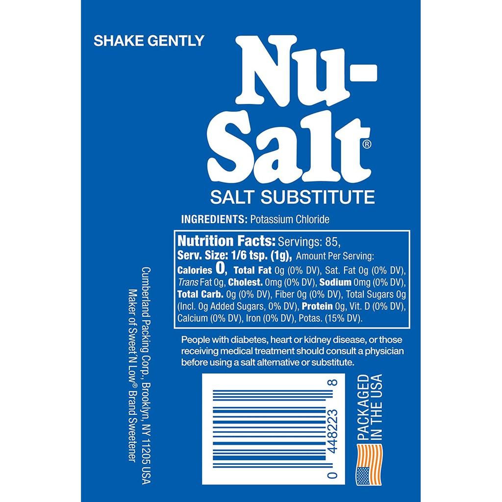 GIA VỊ THAY THẾ MUỐI Nu-Salt SALT SUBSTITUTE Sodium Free 85g (3oz)