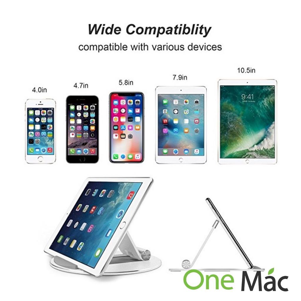 Giá Đỡ Máy Tính Bảng iPad Galaxy Tab Nhôm, Kệ Kê Đỡ Điện Thoại Thông Minh Đế Silicon Chống Trượt Xoay Điều Chỉnh