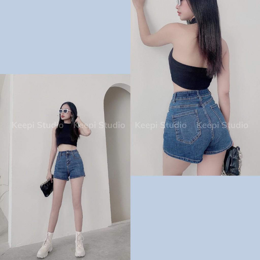 Quần Short Jean Nữ Xanh Lưng Cao Nâng Mông Siêu Chất Hàng Cao Cấp Quần Short Bò Nữ ẢNH THẬT100