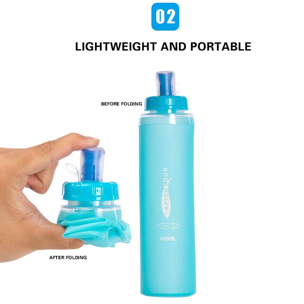 Portable Folding Water Bottle TPU Outdoor Sports Soft Water Bag Running Folding Water Bottle Hiking Camping Soft Flask Water Bag