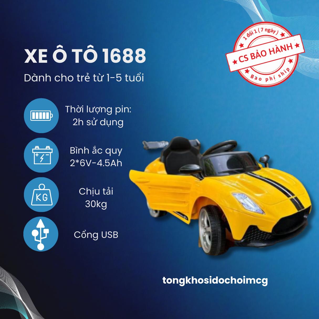 Xe ô tô điện mini điều khiển từ xa cho các bé Mã 1688