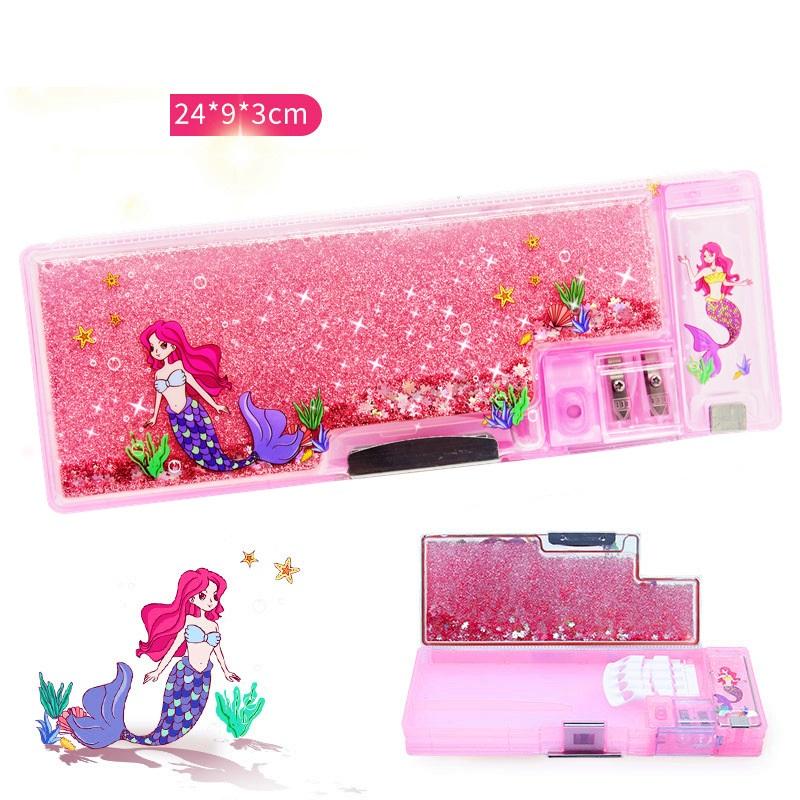 Hộp Bút Cute Đa Năng Nhiều Ngăn Mẫu Kim Tuyến BU02