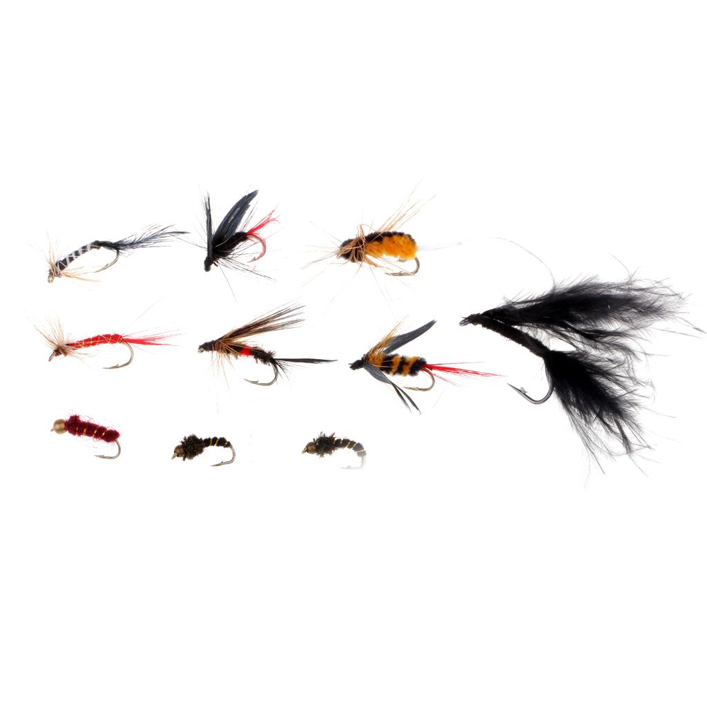 100pcs Hook Bait Lure Lifelike Dragonfly Insects Wet / Dry Fly Fishing Flies