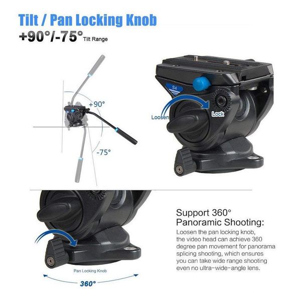 Đầu quay Benro Video Head S4 - Hàng Chính Hãng