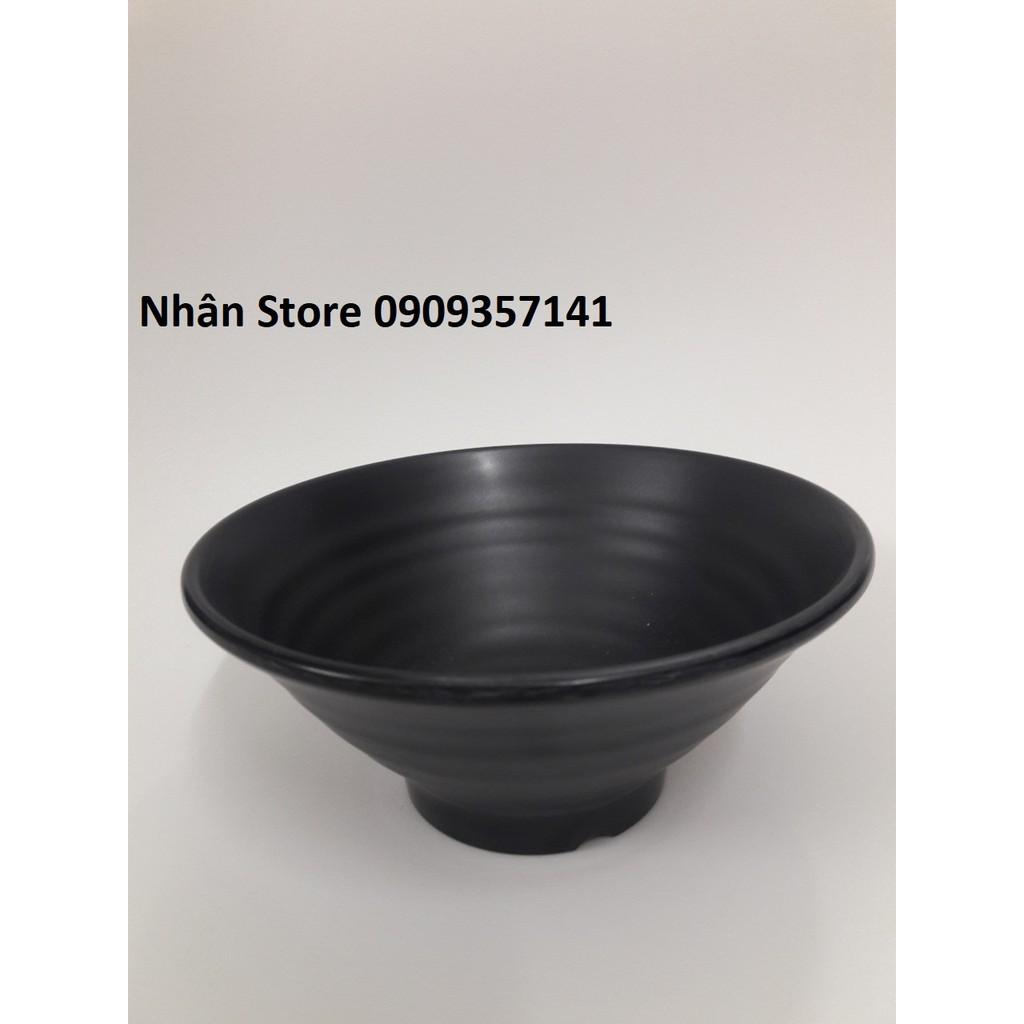 Tô nhựa Melamine size 16cm Nhám đen Ms X17N (Ảnh thật)