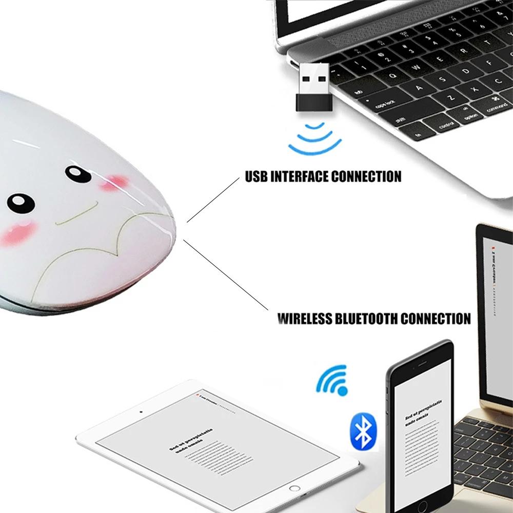 Mini Bluetooth 5.0 Quang Học 1600DPI Chuột Không Dây Sạc Chuột Dễ Thương Cho Android Xiaomi Huawei Lenovo iPad Máy Tính Macbook
