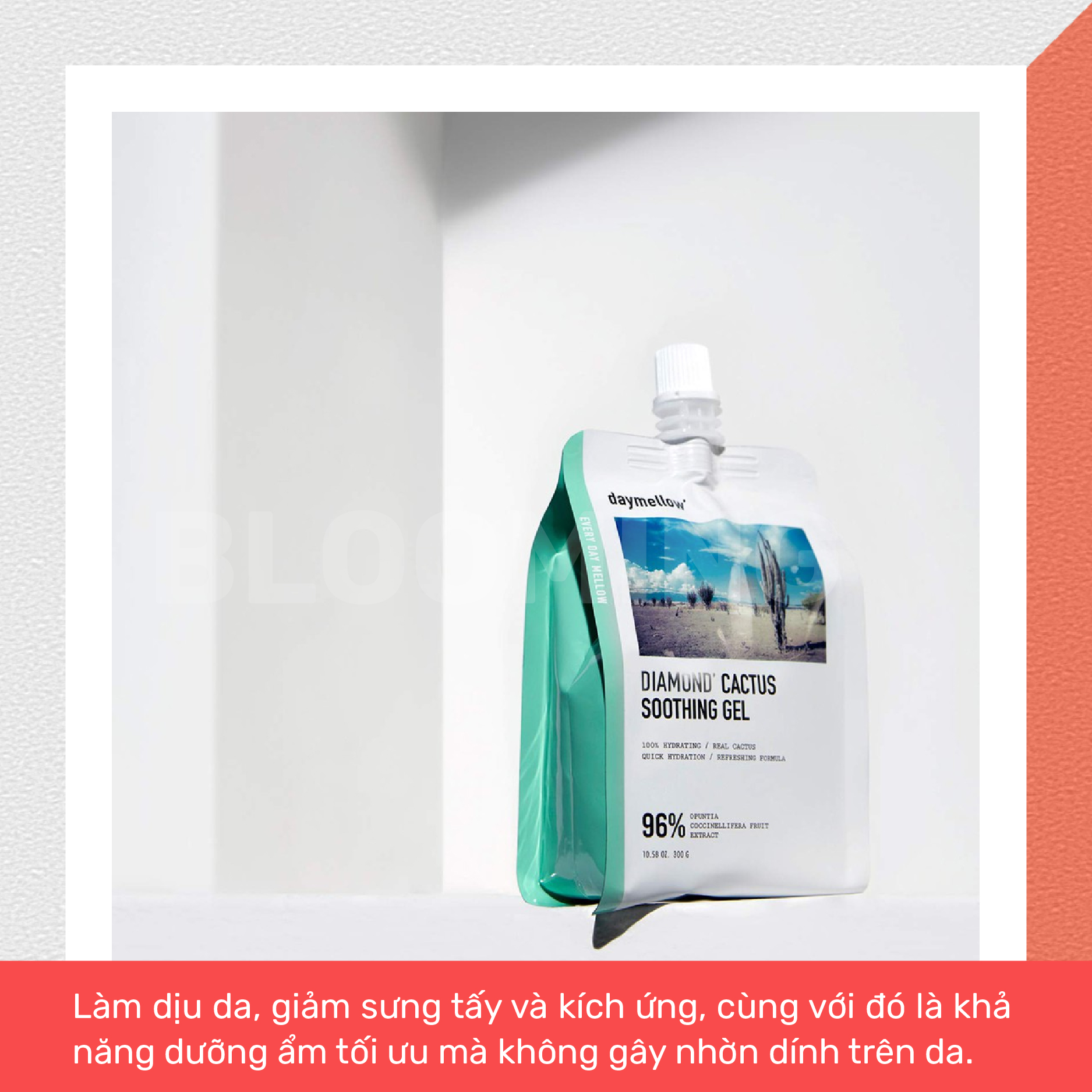 Gel làm dịu làn da nhạy cảm và cung cấp độ ẩm Daymellow Diamond Catus Soothing Gel 300ml