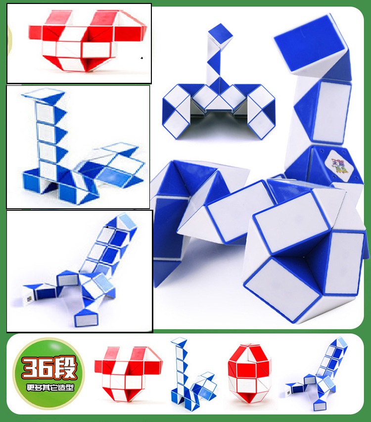 Đồ chơi trí tuệ cho bé xếp hình Rubik Rắn, Thước kẻ ma Thuật 36 phân đoạn, Đồ chơi thông minh phát triển tư duy