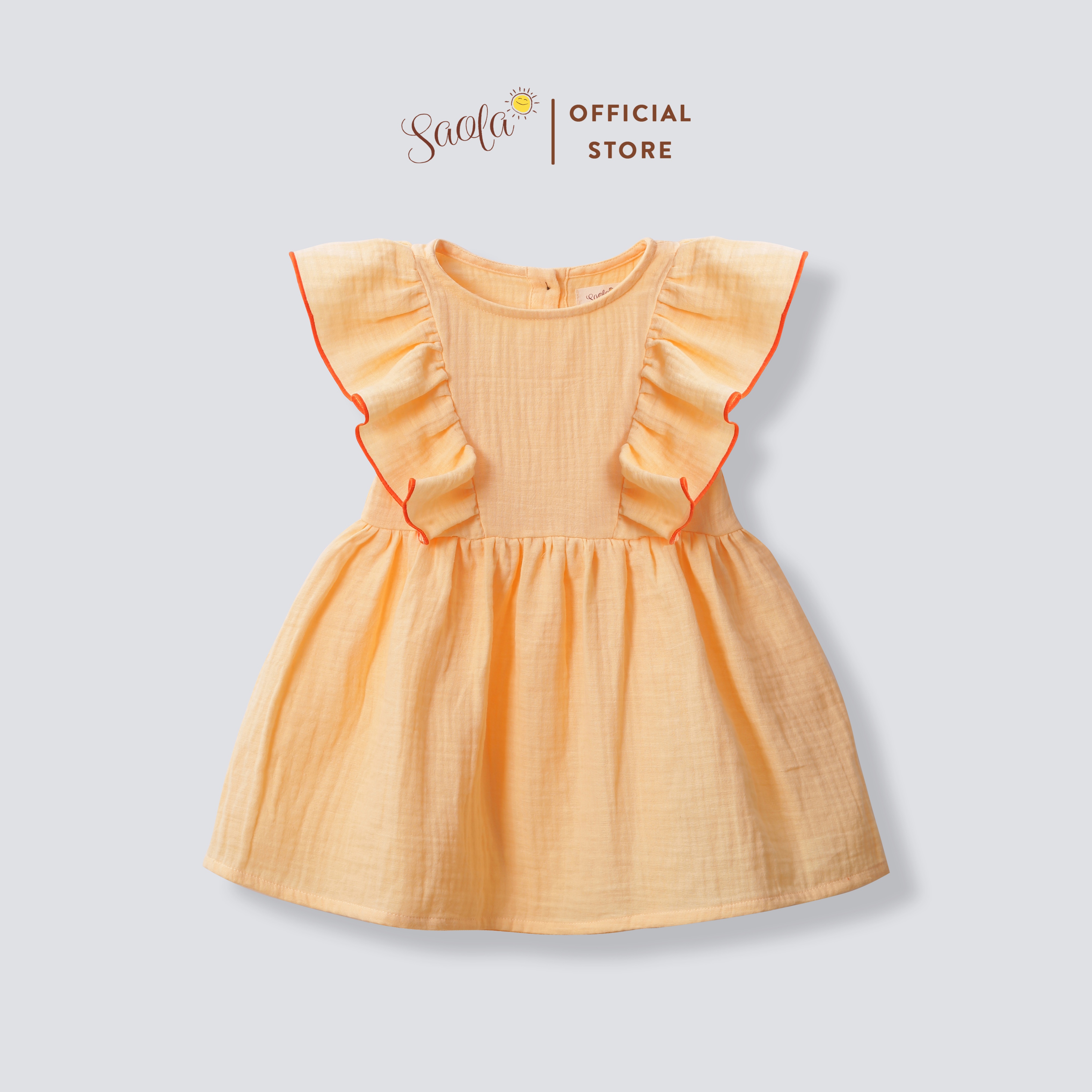 Váy Bé Gái Cổ Tròn Ráp Bèo Xinh Xắn Cho Bé Gái  - ANTONELLA DRESS - DRM038 - SAOLA KIDS CLOTHING