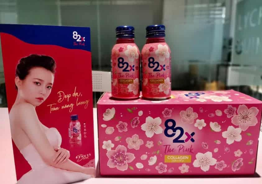 Nước Uống Đẹp Da - 82X The Pink Collagen 1000mg Collagen Peptide, 100ml/Chai Nước Uống Đẹp Da Tràn Năng Lượng Đến Từ Nhật Bản