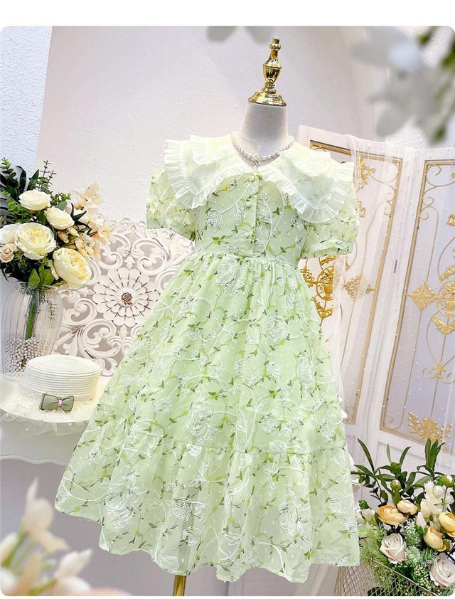 DONGSHOP HOT Cô gái mảnh hoa đầm 2022 mùa hè trẻ em công chúa váy cô gái tây váy đầm bé chiffon đầm