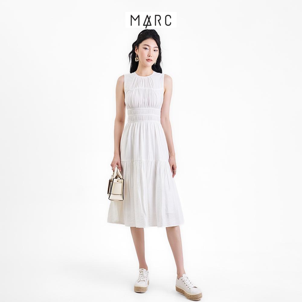 Đầm nữ MARC FASHION midi sát nách rút nhún ngực thun eo FAVH039722