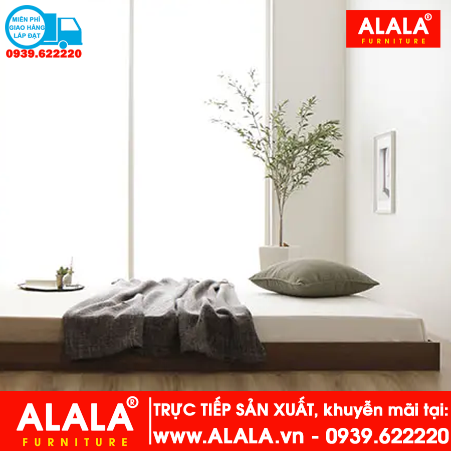 Giường thấp ALALA1005 gỗ HMR chống nước - www.ALALA.vn® - Za.lo: 0939.622220