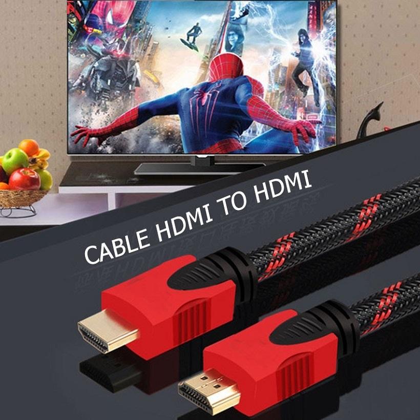 CÁP HDMI BỌC DÂY DÙ ĐỎ DÀI 1,5M CHỐNG NHIỄU