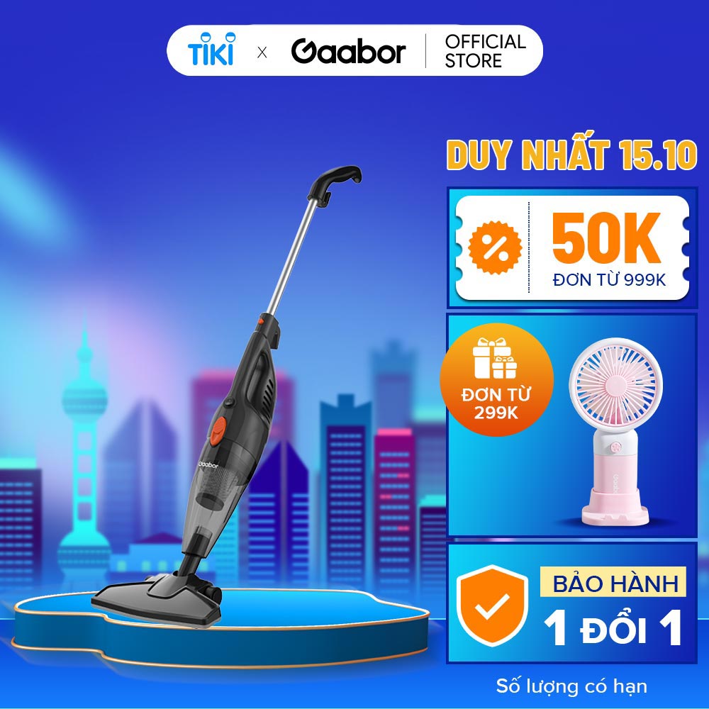 Máy hút bụi 2in1 GAABOR GVCW-M15A lực hút siêu mạnh 16000PA chổi quét 90 độ có bánh lăn - Hàng chính hãng