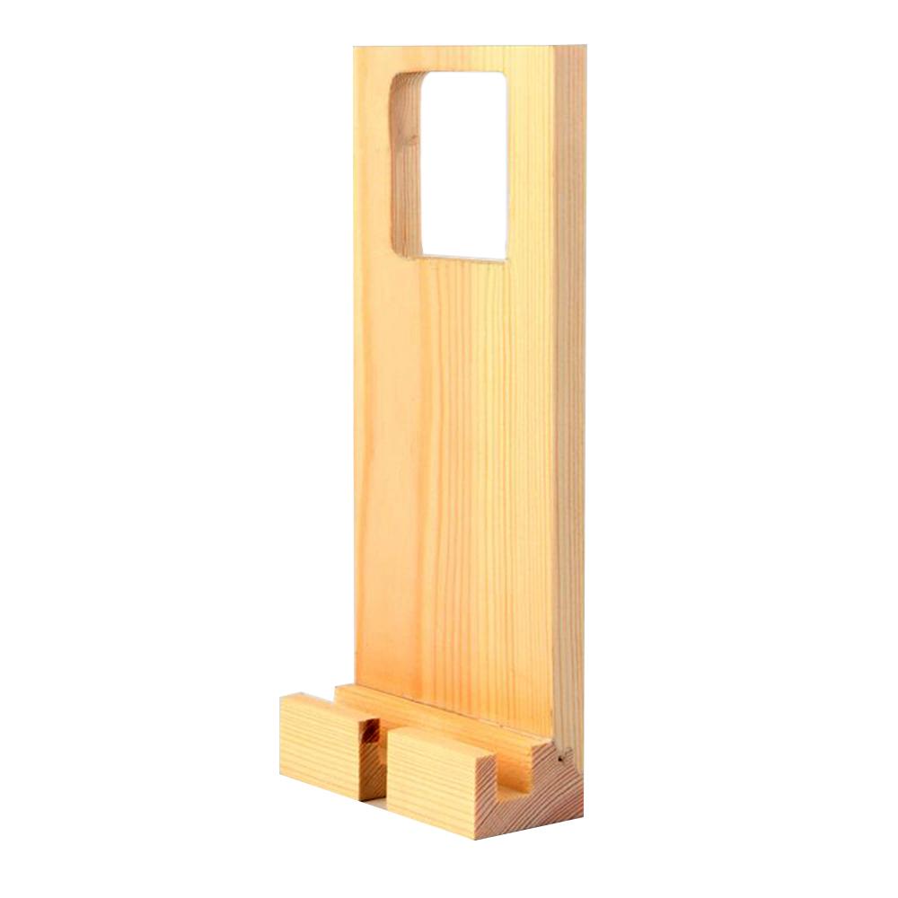 Giá đỡ điện thoại sạc pin bằng gỗ treo tường